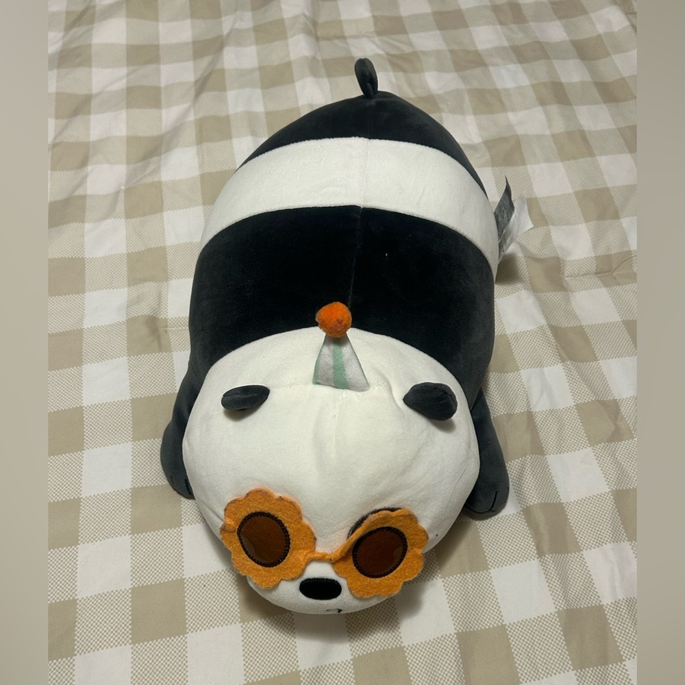 The Bare Bears Panda With Daisy Sunglasses Plushie